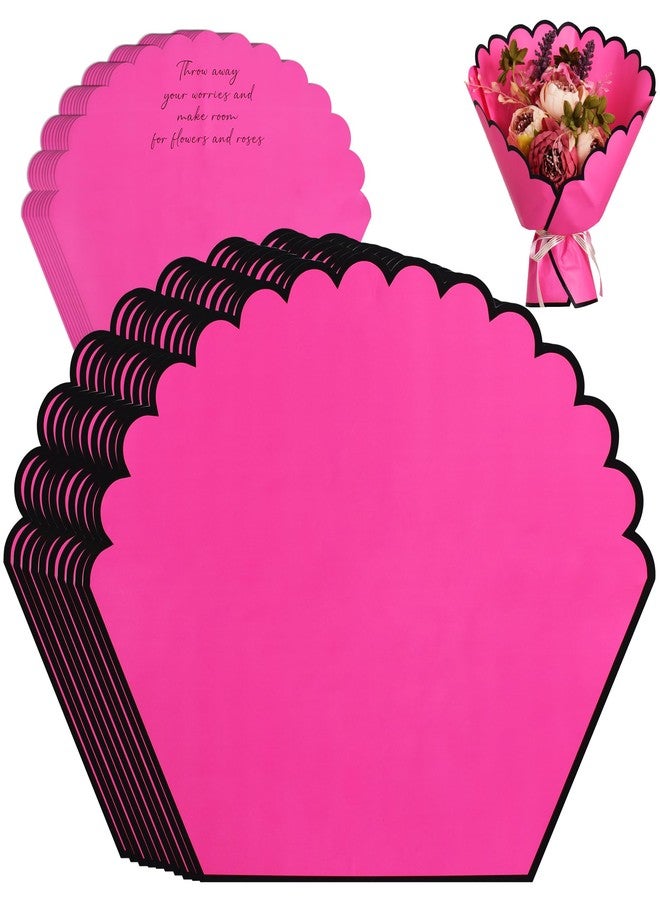 بيشيدا ورق تغليف زهور بيشيدا وردي فاقع مقاوم للماء، ورق تغليف زهور على شكل بتلات، ورق تغليف غير لامع لباقات الزهور، لوازم محلات الزهور، حفلات الزفاف، أعياد الميلاد، حفلات التخرج - 10 قطع - Image 1